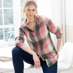 Lang hemd in flanel met grote ruiten