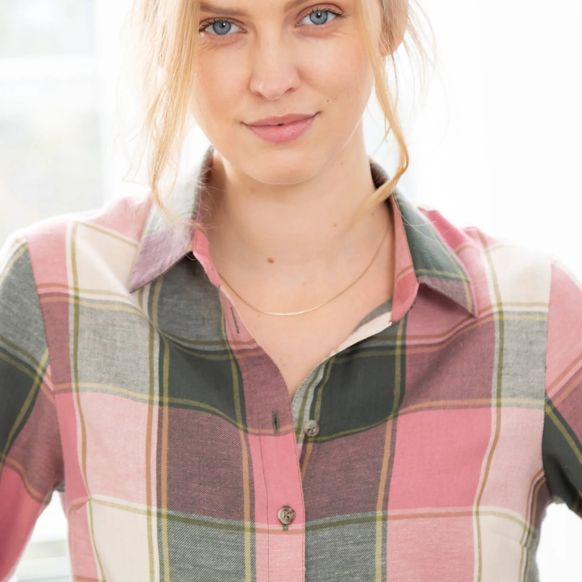 Lang hemd in flanel met grote ruiten