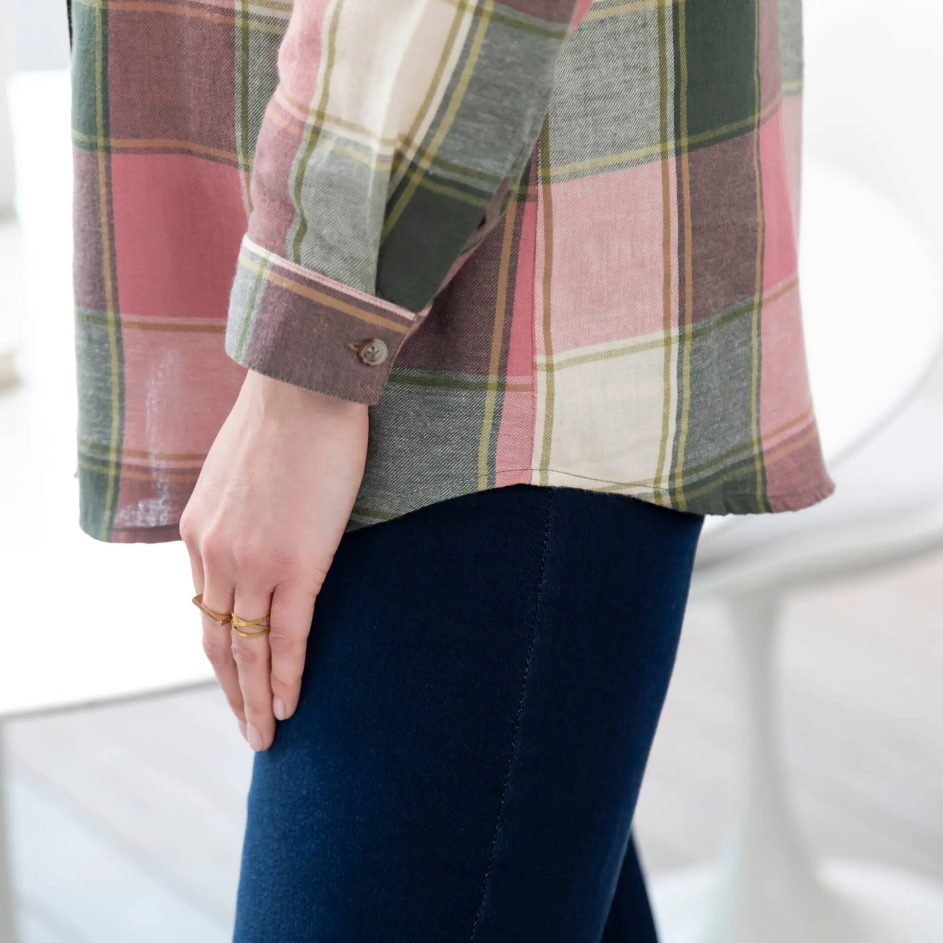 Lang hemd in flanel met grote ruiten