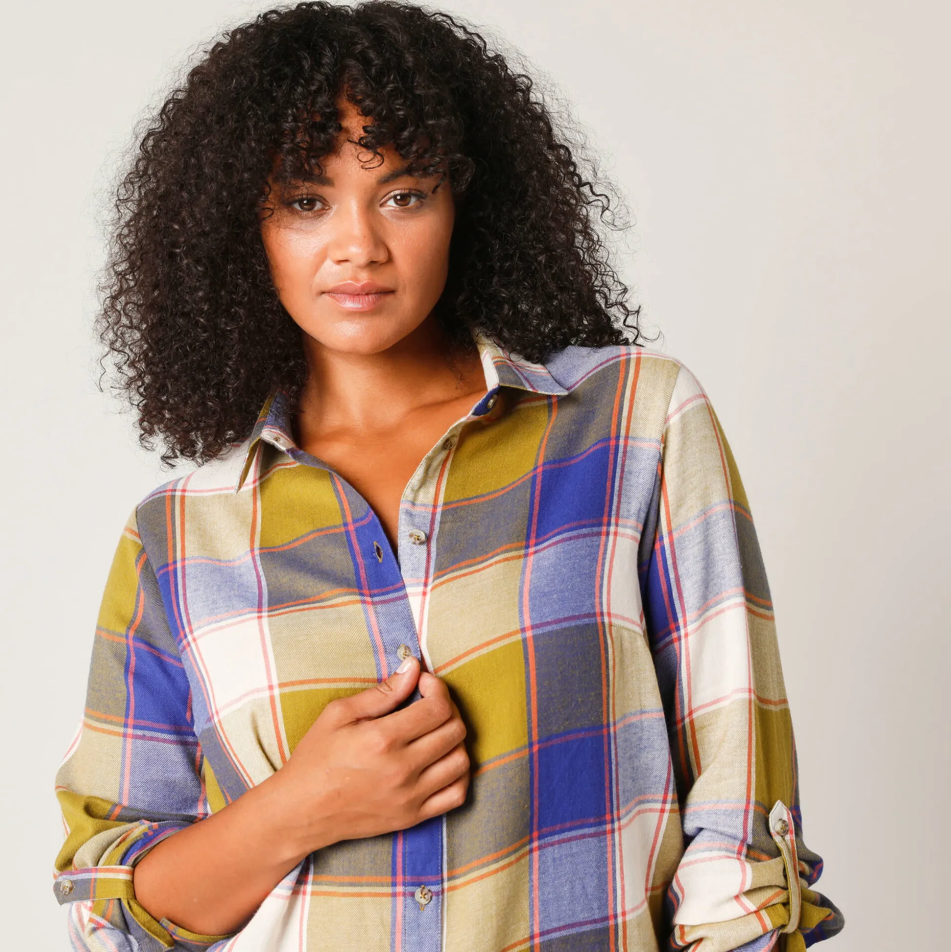 Lang hemd in flanel met grote ruiten