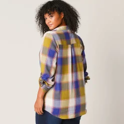 Lang hemd in flanel met grote ruiten