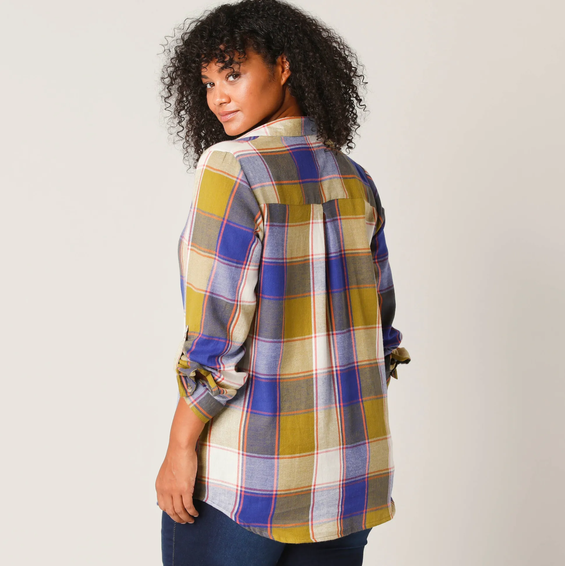 Lang hemd in flanel met grote ruiten