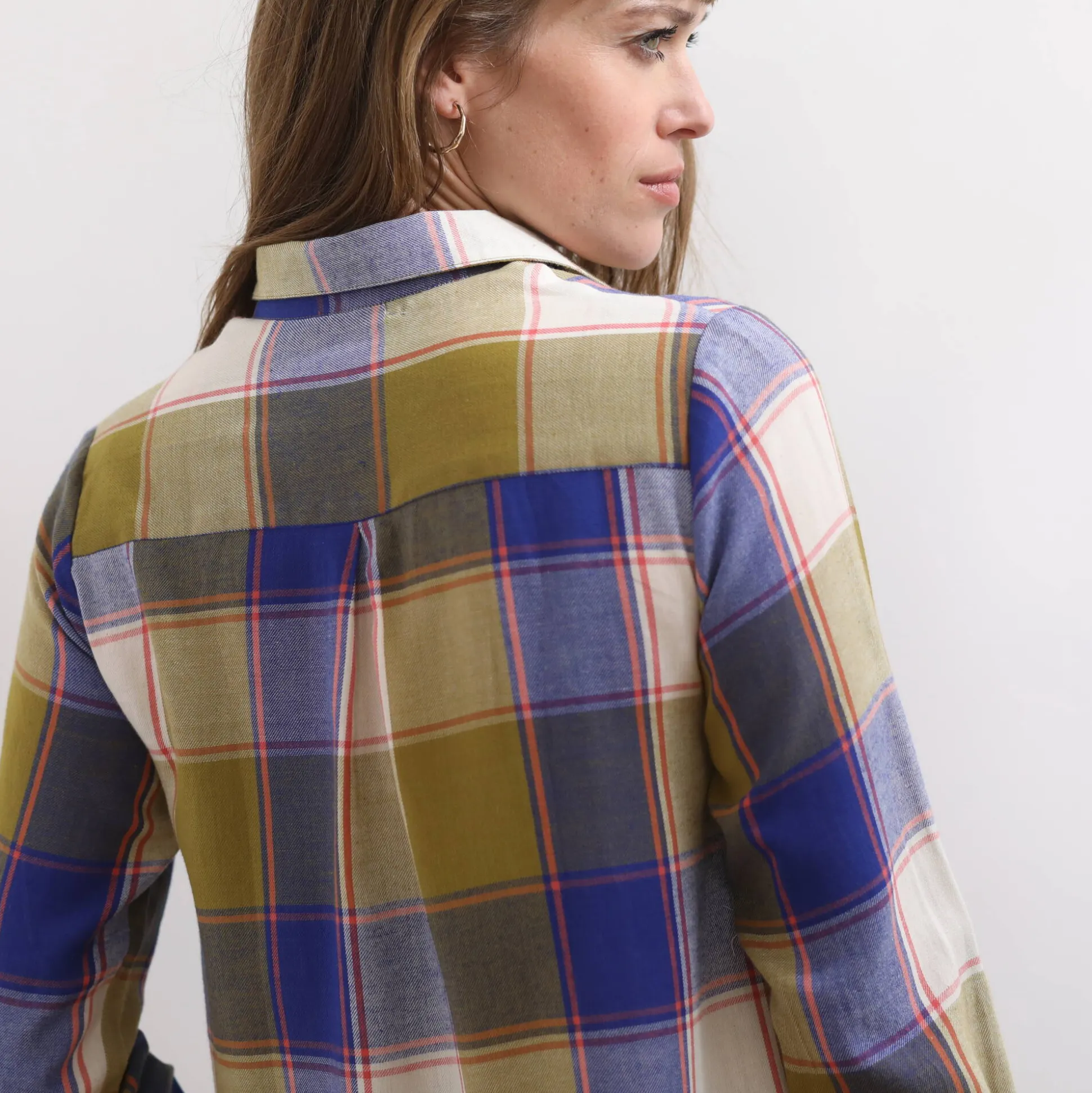 Lang hemd in flanel met grote ruiten