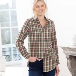 Lang hemd met ingeweven ruitjes, flanel