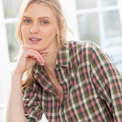 Lang hemd met ingeweven ruitjes, flanel
