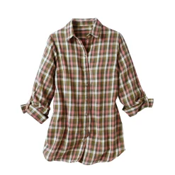 Lang hemd met ingeweven ruitjes, flanel