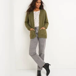 Lang vest in harig tricot