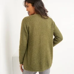 Lang vest in harig tricot
