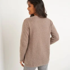 Lang vest in harig tricot