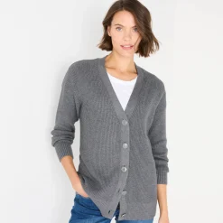 Lang vest met knoopsluiting