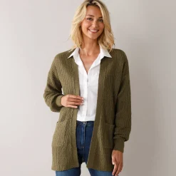 Lang vest, patenttricot met zachte touch