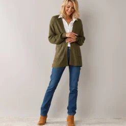 Lang vest, patenttricot met zachte touch