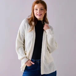 Lang vest, patenttricot met zachte touch