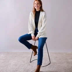 Lang vest, patenttricot met zachte touch