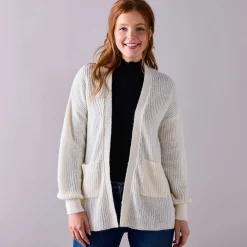 Lang vest, patenttricot met zachte touch