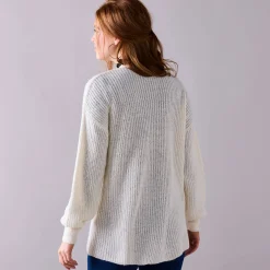 Lang vest, patenttricot met zachte touch