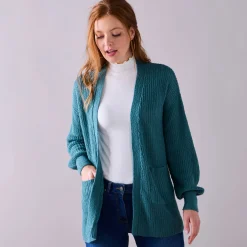 Lang vest, patenttricot met zachte touch