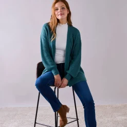 Lang vest, patenttricot met zachte touch
