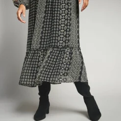Lange jurk in voile, etnische print