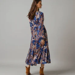 Lange jurk in voile, Indiase bloemenprint