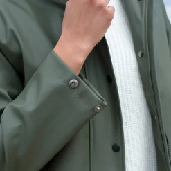 Lange regenjas, gevoerd met fleece, gerecycleerd polyester**