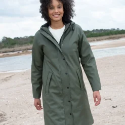 Lange regenjas, gevoerd met fleece, gerecycleerd polyester**