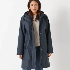 Lange regenjas, gevoerd met fleece, gerecycleerd polyester**