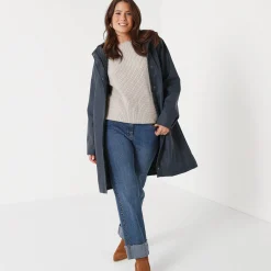 Lange regenjas, gevoerd met fleece, gerecycleerd polyester**