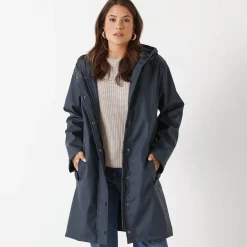 Lange regenjas, gevoerd met fleece, gerecycleerd polyester**