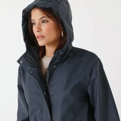 Lange regenjas, gevoerd met fleece, gerecycleerd polyester**