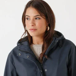 Lange regenjas, gevoerd met fleece, gerecycleerd polyester**