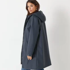 Lange regenjas, gevoerd met fleece, gerecycleerd polyester**