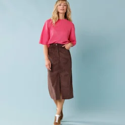 Lange rok in ribvelours, kleine lengtes