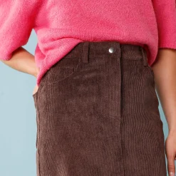 Lange rok in ribvelours, kleine lengtes