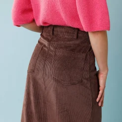 Lange rok in ribvelours, kleine lengtes