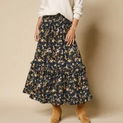 Lange rok met bloemenprint