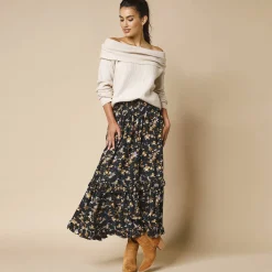 Lange rok met bloemenprint