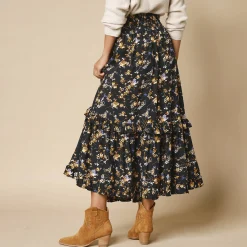 Lange rok met bloemenprint