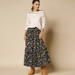 Lange rok met bloemenprint