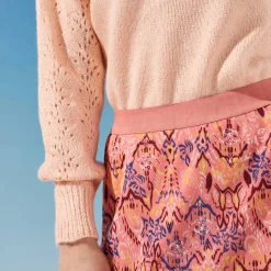 Lange rok met ikatprint, elastische taille