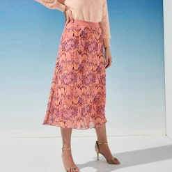 Lange rok met ikatprint, elastische taille