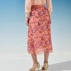 Lange rok met ikatprint, elastische taille