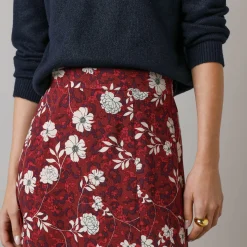 Lange rok met split, bloemenprint