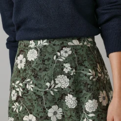 Lange rok met split, bloemenprint