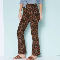 Legging bootcut taille élastiquée, imprimé peau de bête