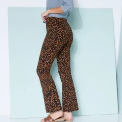 Legging bootcut taille élastiquée, imprimé peau de bête
