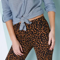 Legging bootcut taille élastiquée, imprimé peau de bête