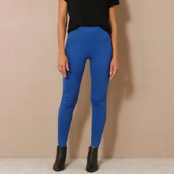 Legging met elastische taille en ritsjes onderaan