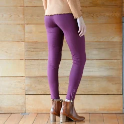 Legging met elastische taille en ritsjes onderaan