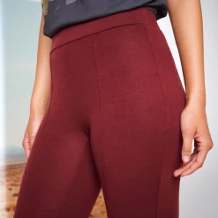 Legging met gestikte plooien, elastische taille